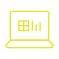 Ein gelbgrünes Icon, das einen Laptop mit dem Windows-Logo zeigt